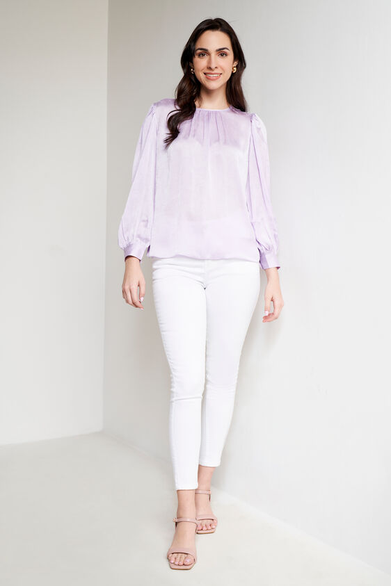 Lilac Satin Top, Lilac, image 2